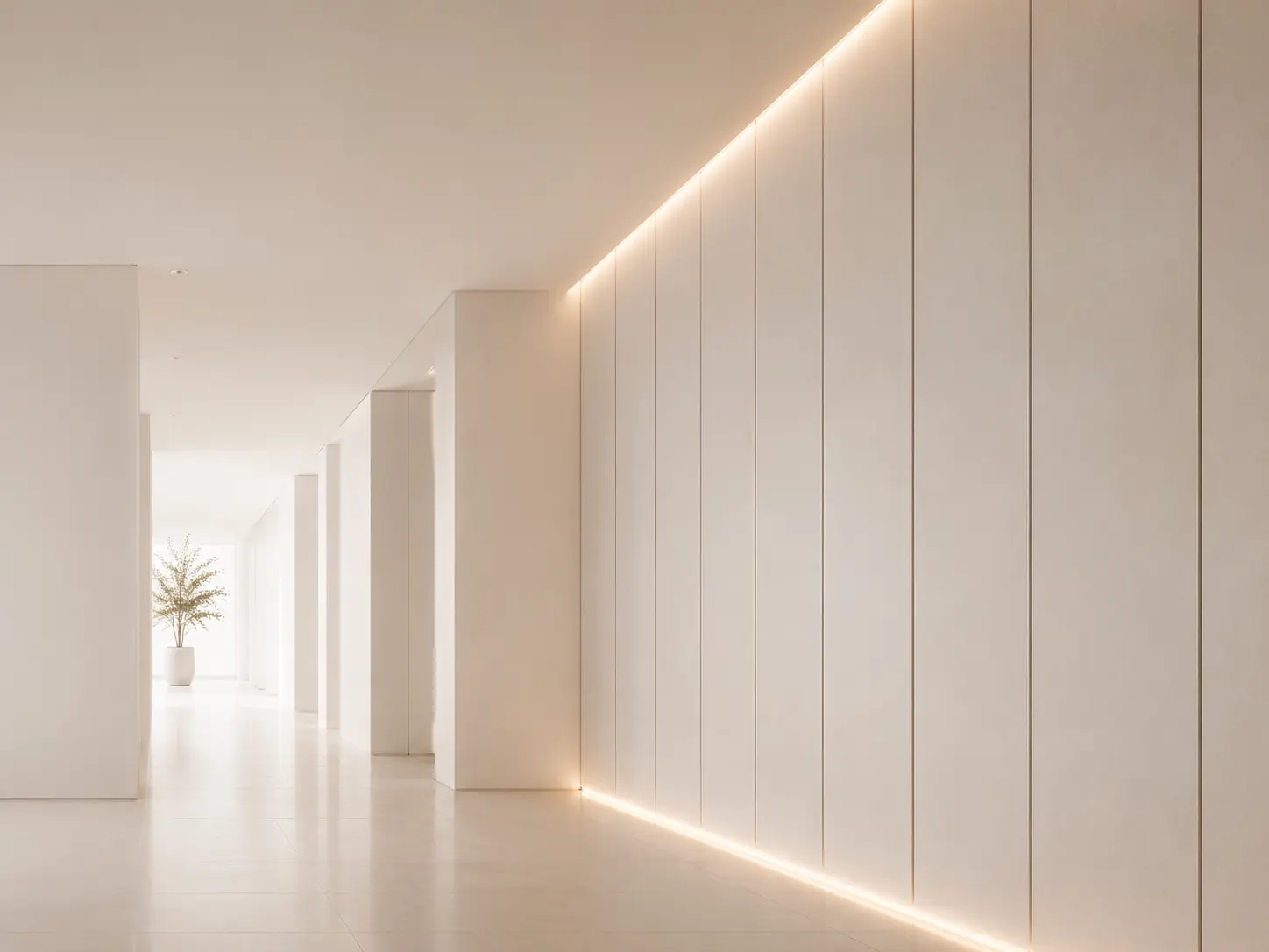 Corredor de arquitetura minimalista